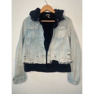 Free People Distressed Denim Jacket